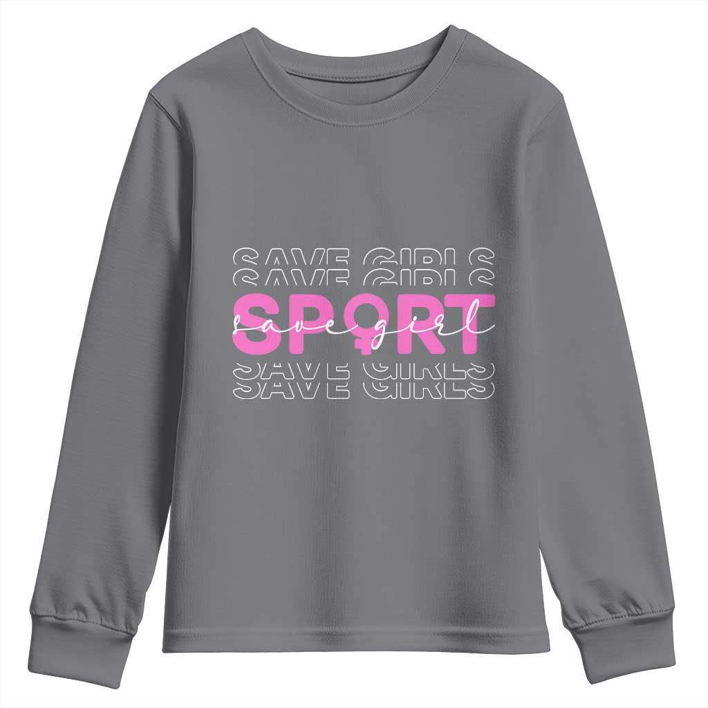Save Girls Sports Youth Sweatshirt Feminist Body Positivity Inclusive Equality - Wonder Print Shop
