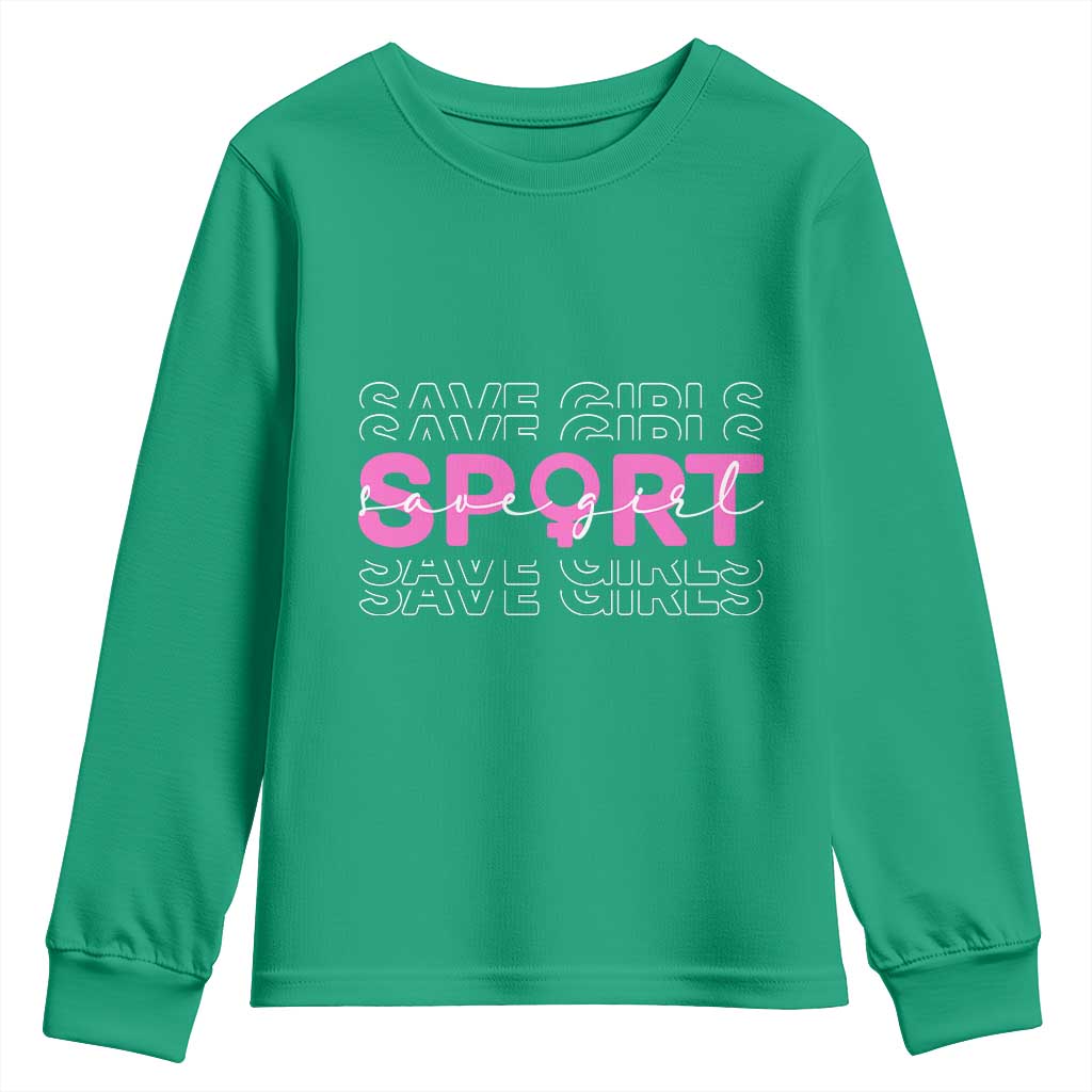 Save Girls Sports Youth Sweatshirt Feminist Body Positivity Inclusive Equality - Wonder Print Shop