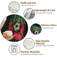 Portugal Soccer Throw Blanket Portuguese Flag Soccer Ball Futebol - Wonder Print Shop