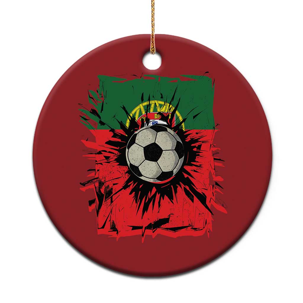 Portugal Soccer Christmas Ornament Portuguese Flag Soccer Ball Futebol - Wonder Print Shop