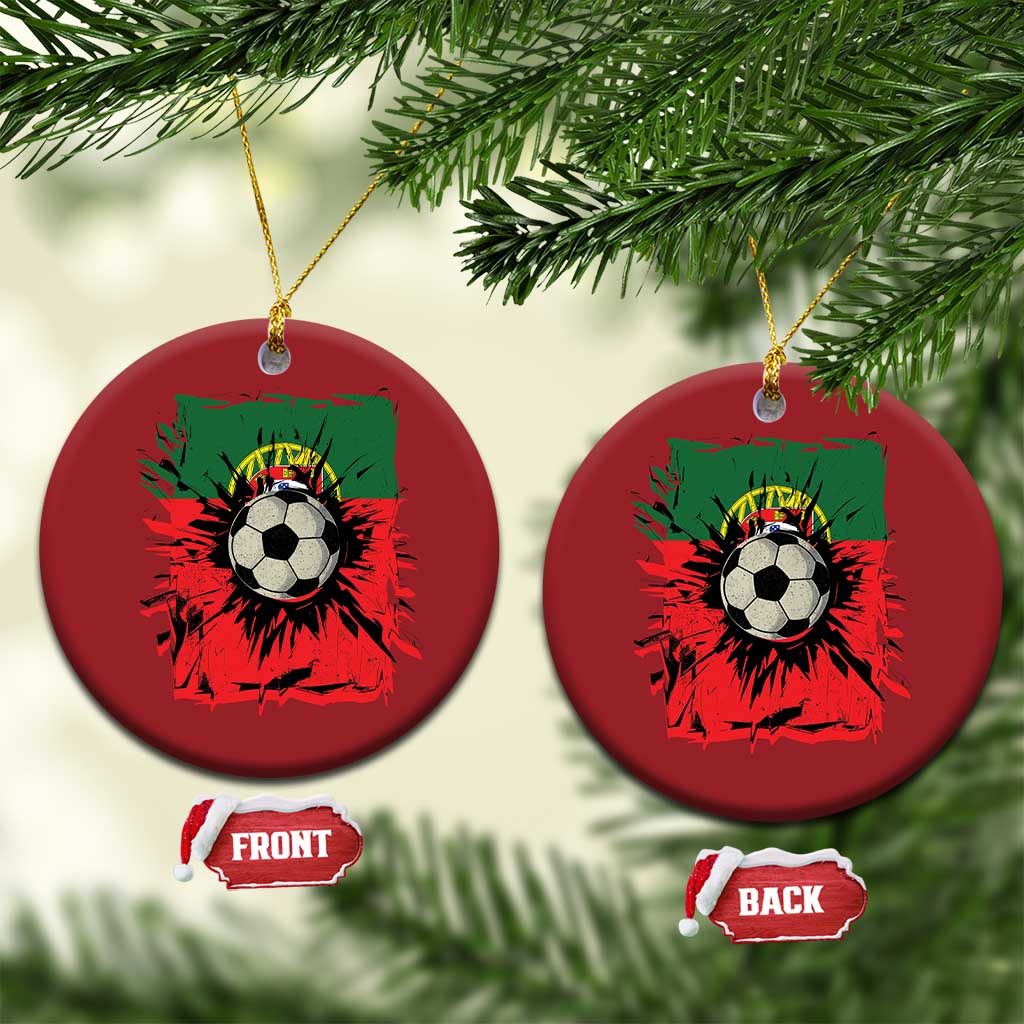 Portugal Soccer Christmas Ornament Portuguese Flag Soccer Ball Futebol - Wonder Print Shop