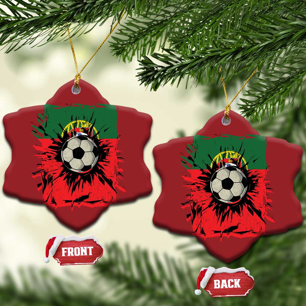 Portugal Soccer Christmas Ornament Portuguese Flag Soccer Ball Futebol - Wonder Print Shop
