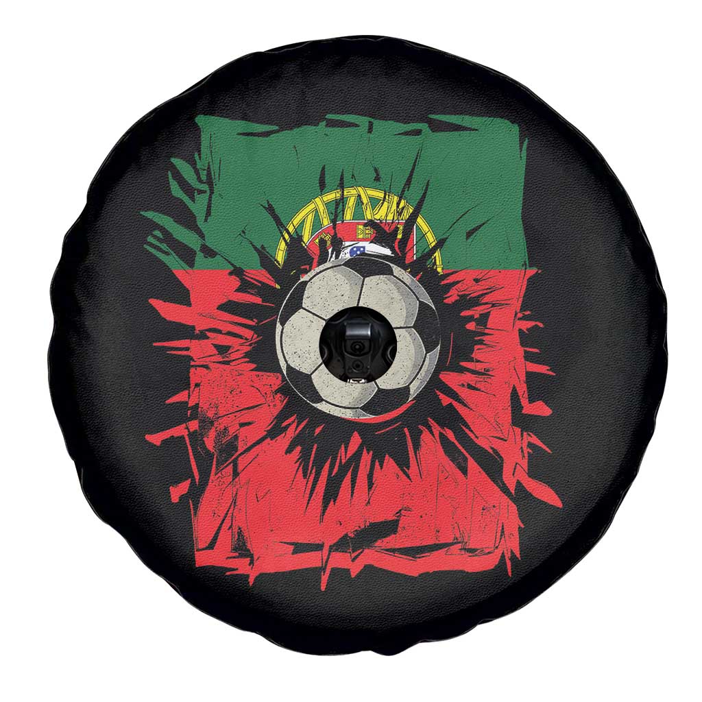 Portugal Soccer Spare Tire Cover Portuguese Flag Soccer Ball Futebol - Wonder Print Shop