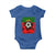Portugal Soccer Baby Onesie Portuguese Flag Soccer Ball Futebol - Wonder Print Shop