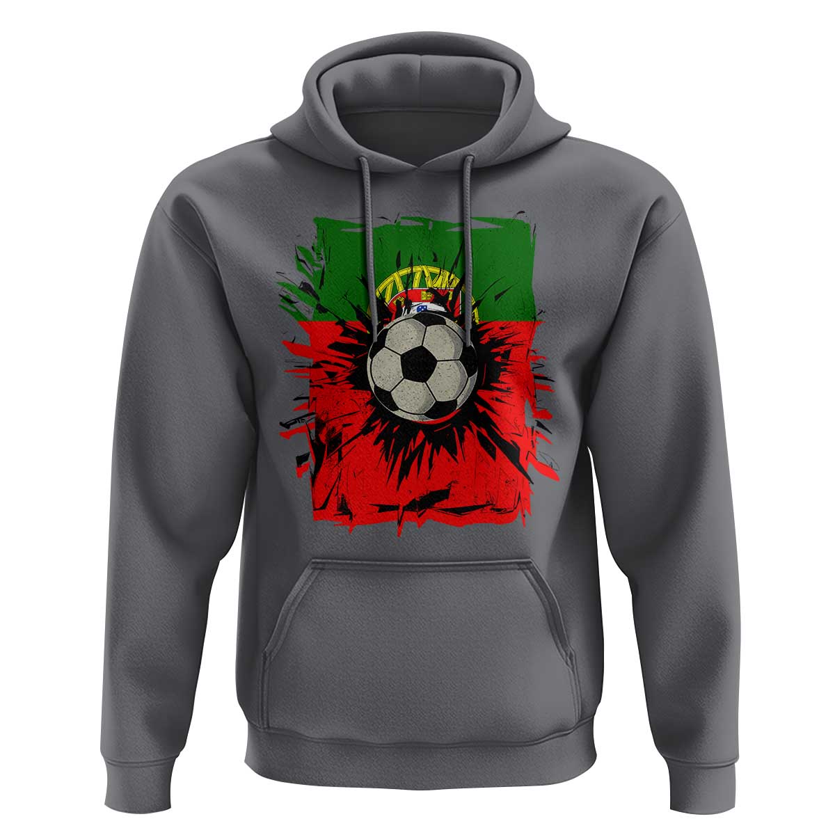 Portugal Soccer Hoodie Portuguese Flag Soccer Ball Futebol - Wonder Print Shop