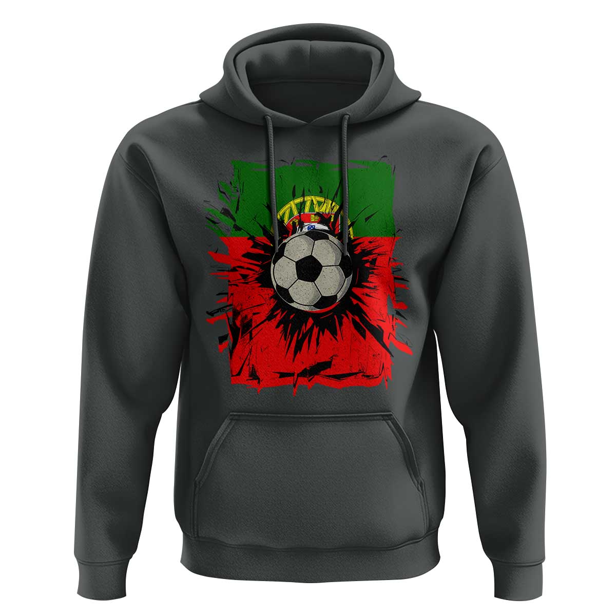 Portugal Soccer Hoodie Portuguese Flag Soccer Ball Futebol - Wonder Print Shop