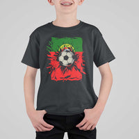 Portugal Soccer T Shirt For Kid Portuguese Flag Soccer Ball Futebol - Wonder Print Shop