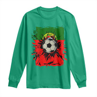 Portugal Soccer Long Sleeve Shirt Portuguese Flag Soccer Ball Futebol - Wonder Print Shop
