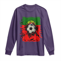 Portugal Soccer Long Sleeve Shirt Portuguese Flag Soccer Ball Futebol - Wonder Print Shop