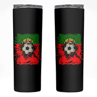 Portugal Soccer Skinny Tumbler Portuguese Flag Soccer Ball Futebol - Wonder Print Shop