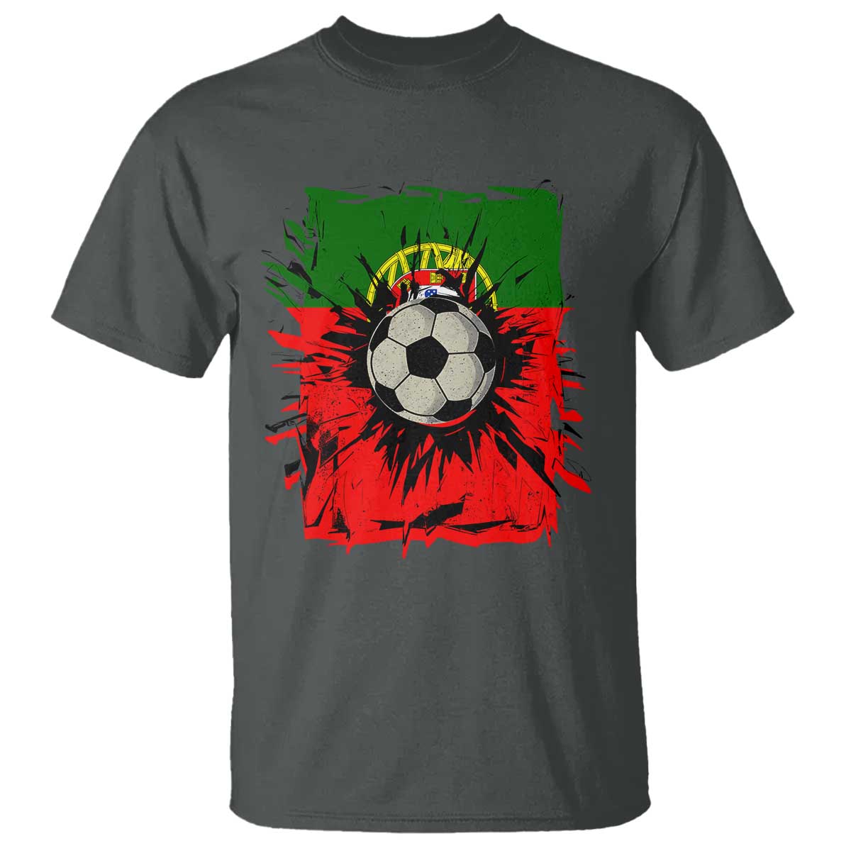 Portugal Soccer T Shirt Portuguese Flag Soccer Ball Futebol - Wonder Print Shop