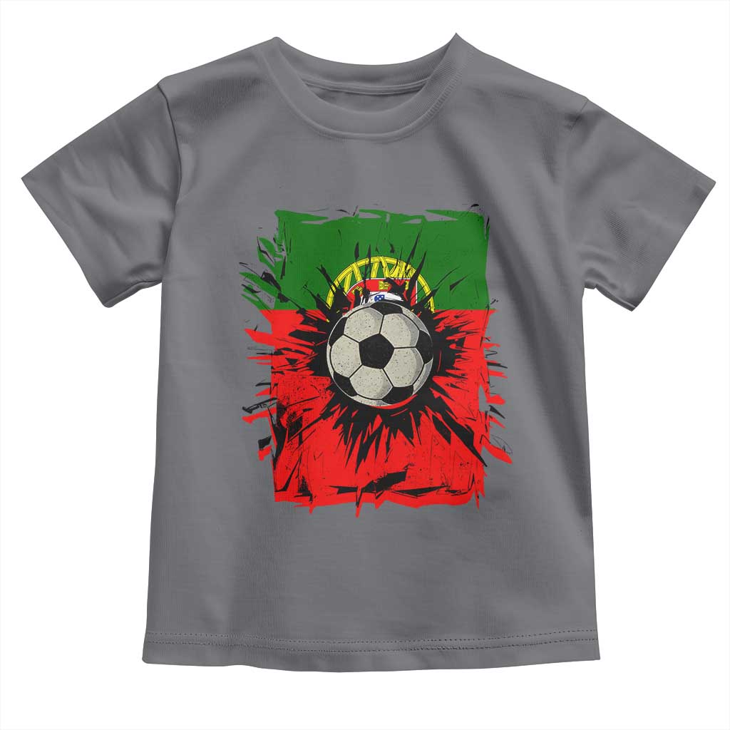 Portugal Soccer Toddler T Shirt Portuguese Flag Soccer Ball Futebol - Wonder Print Shop