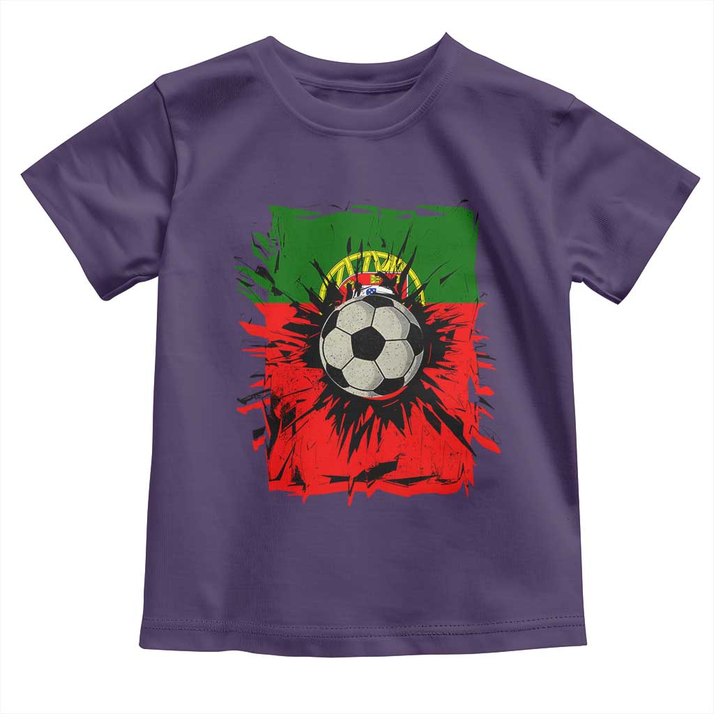Portugal Soccer Toddler T Shirt Portuguese Flag Soccer Ball Futebol - Wonder Print Shop