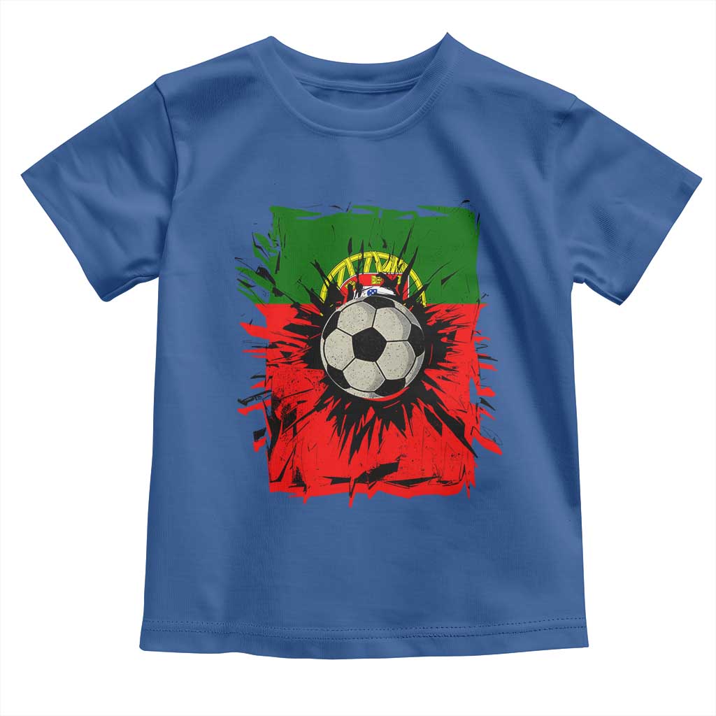 Portugal Soccer Toddler T Shirt Portuguese Flag Soccer Ball Futebol - Wonder Print Shop