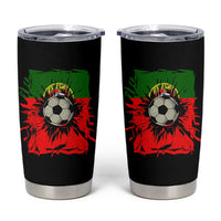 Portugal Soccer Tumbler Cup Portuguese Flag Soccer Ball Futebol - Wonder Print Shop