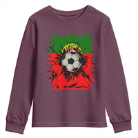 Portugal Soccer Youth Sweatshirt Portuguese Flag Soccer Ball Futebol - Wonder Print Shop