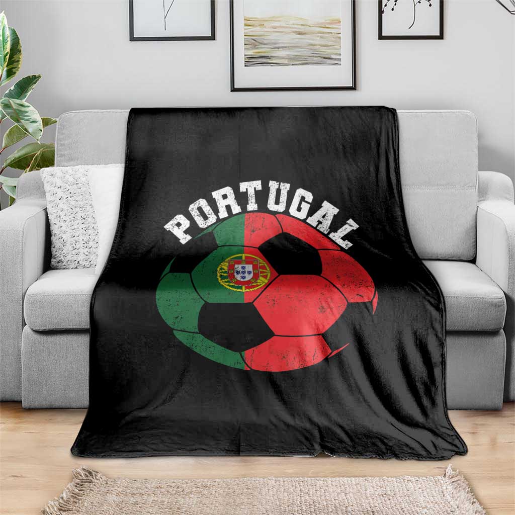 Portugal Soccer Throw Blanket Portuguese Flag Soccer Ball Futebol Football Fan - Wonder Print Shop