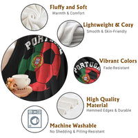 Portugal Soccer Throw Blanket Portuguese Flag Soccer Ball Futebol Football Fan - Wonder Print Shop