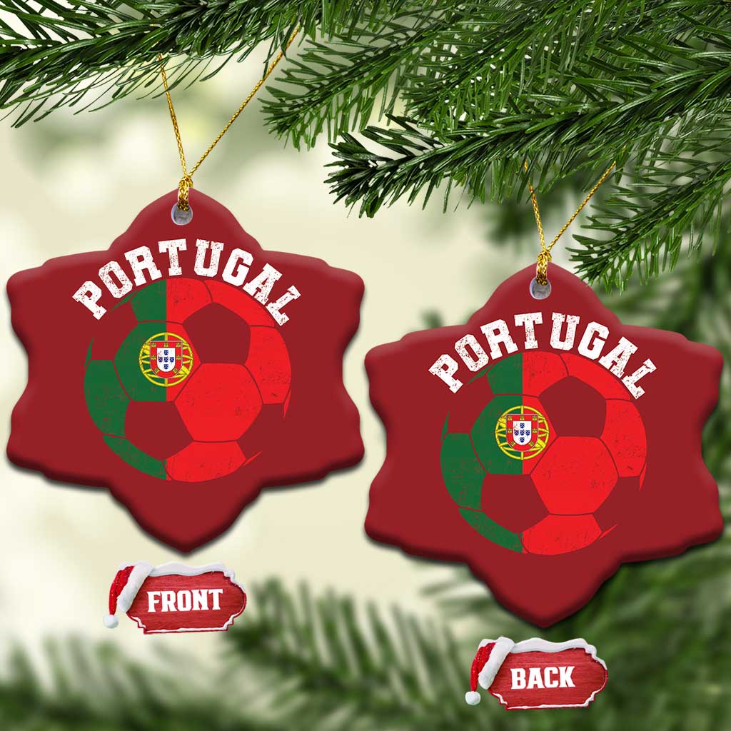 Portugal Soccer Christmas Ornament Portuguese Flag Soccer Ball Futebol Football Fan - Wonder Print Shop