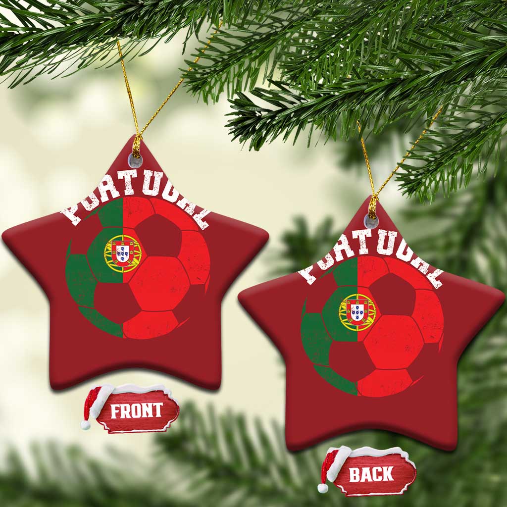 Portugal Soccer Christmas Ornament Portuguese Flag Soccer Ball Futebol Football Fan - Wonder Print Shop