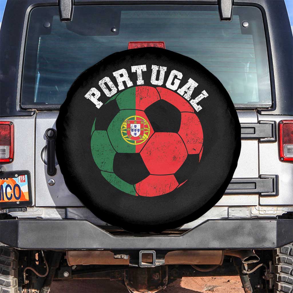 Portugal Soccer Spare Tire Cover Portuguese Flag Soccer Ball Futebol Football Fan - Wonder Print Shop