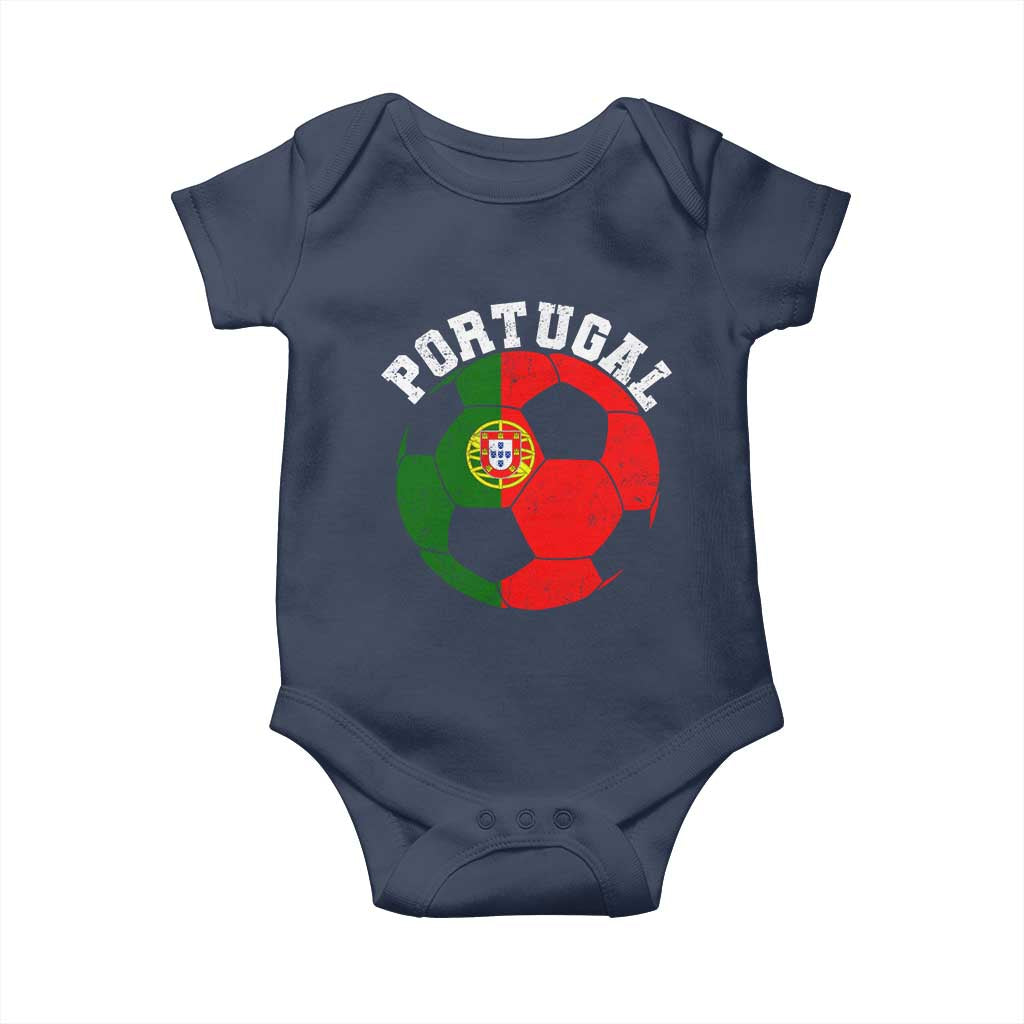 Portugal Soccer Baby Onesie Portuguese Flag Soccer Ball Futebol Football Fan - Wonder Print Shop