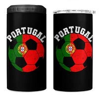 Portugal Soccer 4 in 1 Can Cooler Tumbler Portuguese Flag Soccer Ball Futebol Football Fan - Wonder Print Shop