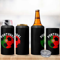 Portugal Soccer 4 in 1 Can Cooler Tumbler Portuguese Flag Soccer Ball Futebol Football Fan - Wonder Print Shop