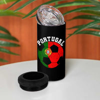 Portugal Soccer 4 in 1 Can Cooler Tumbler Portuguese Flag Soccer Ball Futebol Football Fan - Wonder Print Shop