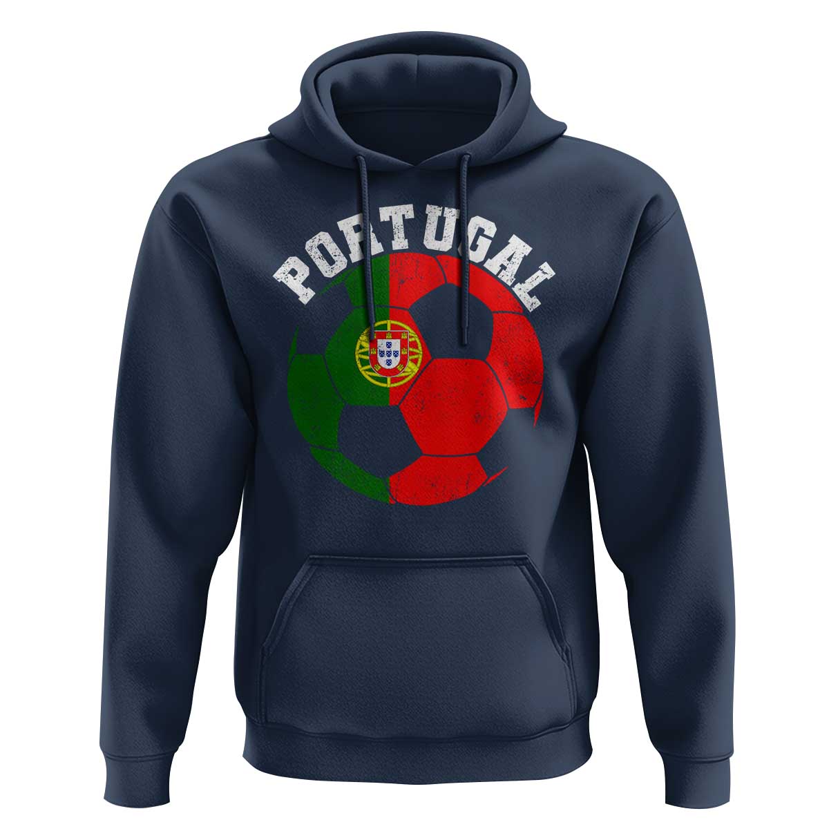 Portugal Soccer Hoodie Portuguese Flag Soccer Ball Futebol Football Fan - Wonder Print Shop
