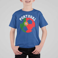 Portugal Soccer T Shirt For Kid Portuguese Flag Soccer Ball Futebol Football Fan - Wonder Print Shop