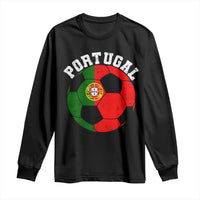 Portugal Soccer Long Sleeve Shirt Portuguese Flag Soccer Ball Futebol Football Fan - Wonder Print Shop