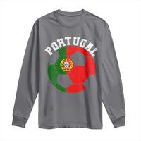 Portugal Soccer Long Sleeve Shirt Portuguese Flag Soccer Ball Futebol Football Fan - Wonder Print Shop