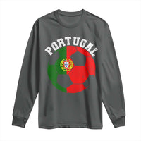 Portugal Soccer Long Sleeve Shirt Portuguese Flag Soccer Ball Futebol Football Fan - Wonder Print Shop