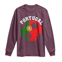 Portugal Soccer Long Sleeve Shirt Portuguese Flag Soccer Ball Futebol Football Fan - Wonder Print Shop