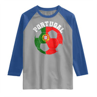 Portugal Soccer Raglan Shirt Portuguese Flag Soccer Ball Futebol Football Fan - Wonder Print Shop