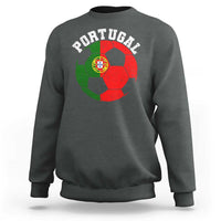 Portugal Soccer Sweatshirt Portuguese Flag Soccer Ball Futebol Football Fan - Wonder Print Shop