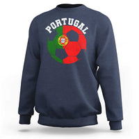 Portugal Soccer Sweatshirt Portuguese Flag Soccer Ball Futebol Football Fan - Wonder Print Shop