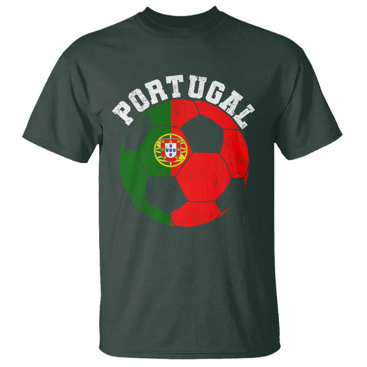 Portugal Soccer T Shirt Portuguese Flag Soccer Ball Futebol Football Fan - Wonder Print Shop