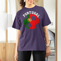 Portugal Soccer T Shirt For Women Portuguese Flag Soccer Ball Futebol Football Fan - Wonder Print Shop