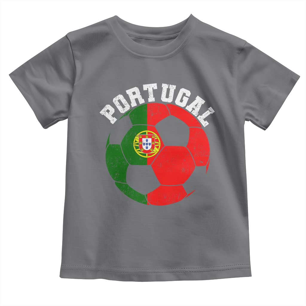Portugal Soccer Toddler T Shirt Portuguese Flag Soccer Ball Futebol Football Fan - Wonder Print Shop