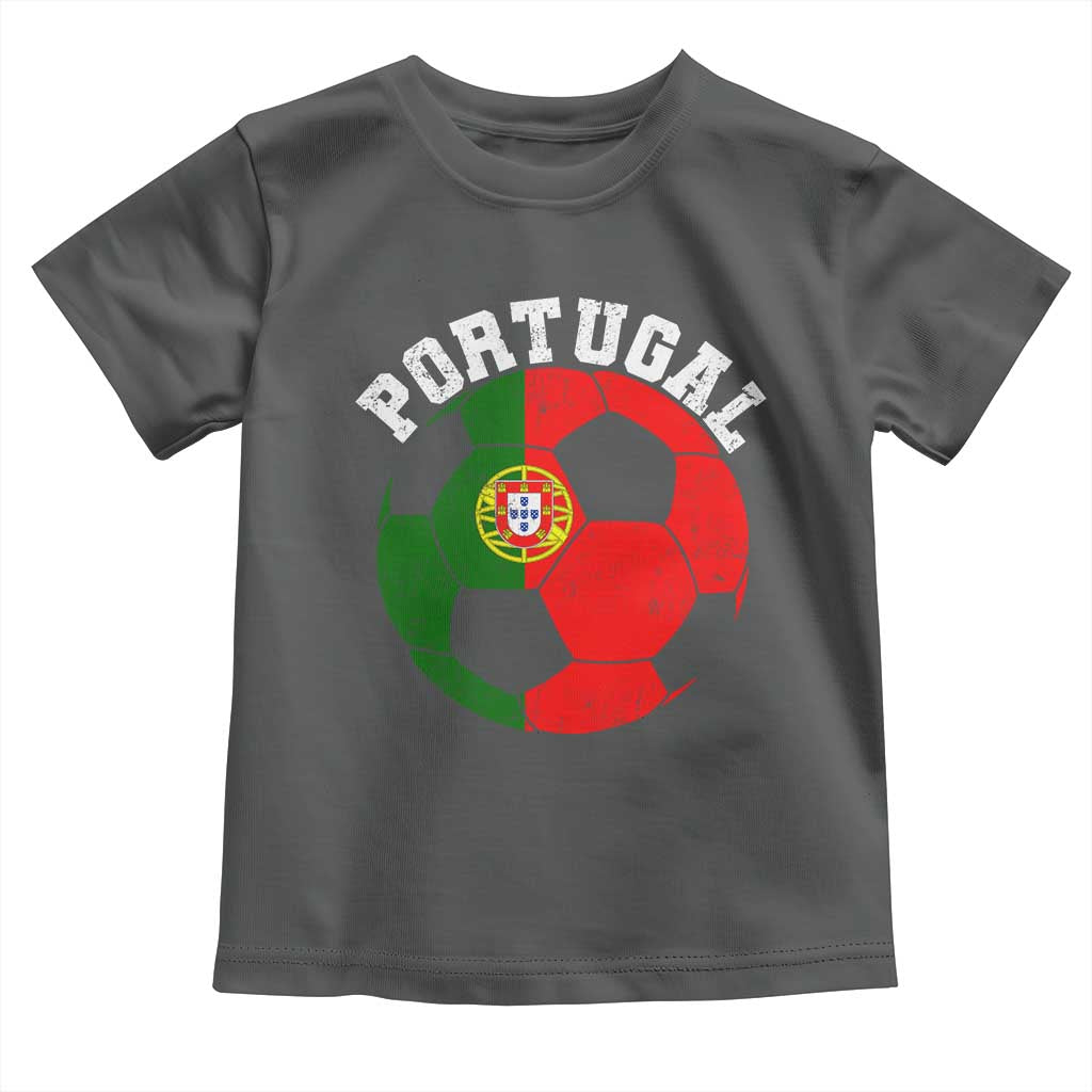Portugal Soccer Toddler T Shirt Portuguese Flag Soccer Ball Futebol Football Fan - Wonder Print Shop