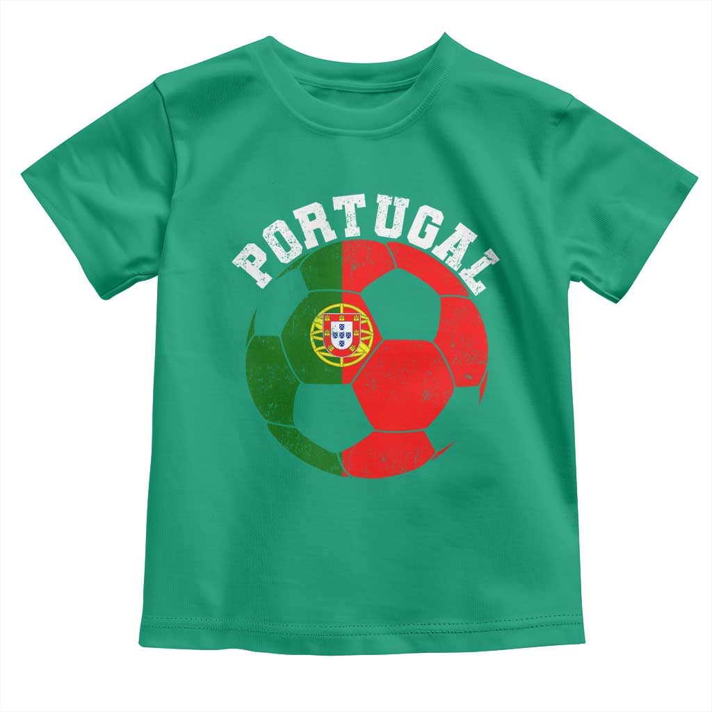 Portugal Soccer Toddler T Shirt Portuguese Flag Soccer Ball Futebol Football Fan - Wonder Print Shop