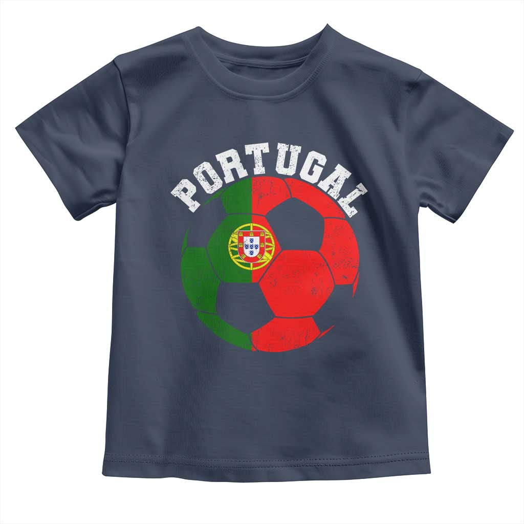 Portugal Soccer Toddler T Shirt Portuguese Flag Soccer Ball Futebol Football Fan - Wonder Print Shop