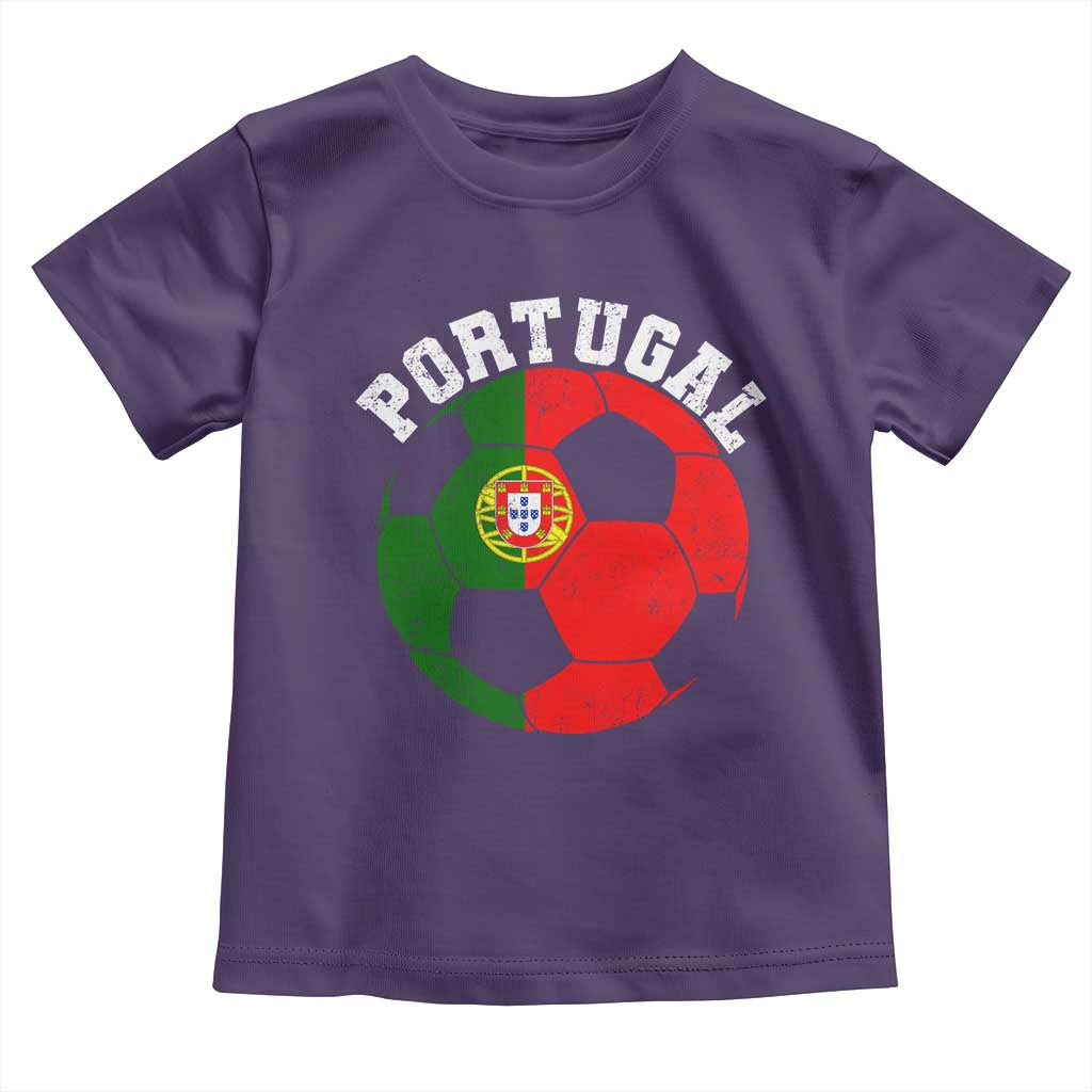 Portugal Soccer Toddler T Shirt Portuguese Flag Soccer Ball Futebol Football Fan - Wonder Print Shop