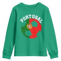 Portugal Soccer Youth Sweatshirt Portuguese Flag Soccer Ball Futebol Football Fan - Wonder Print Shop