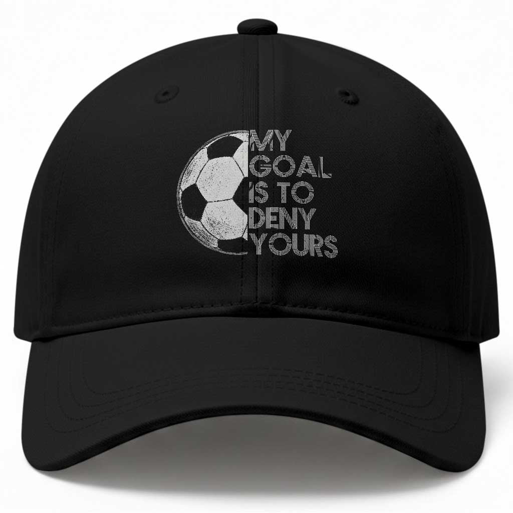 Soccer Goalie Baseball Cap My Goal Is To Deny Yours Distressed Goalkeeper