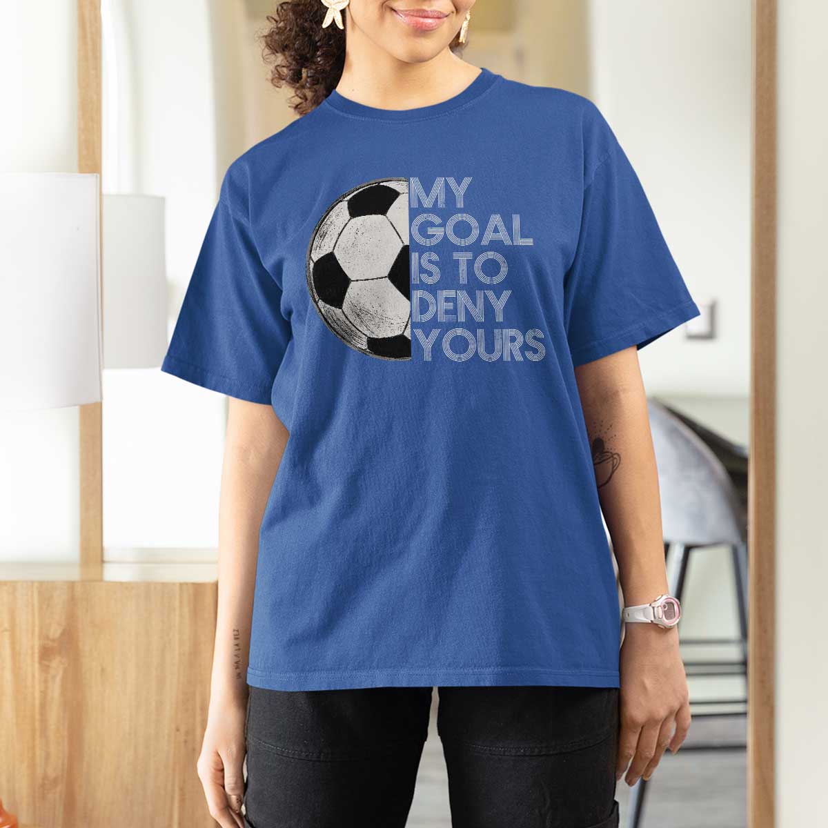 Soccer Goalie T Shirt For Women My Goal Is To Deny Yours Distressed Goalkeeper