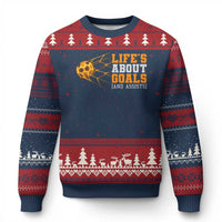Funny Soccer Ugly Christmas Sweater Life Is About Goals And Assists Youth Soccer - Wonder Print Shop