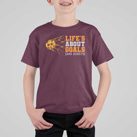 Funny Soccer T Shirt For Kid Life Is About Goals And Assists Youth Soccer - Wonder Print Shop